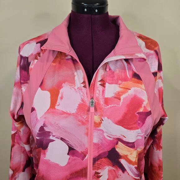 Women's Athleta Pink Floral "Run With It Printed Jacket" | Size Medium - Picture 4 of 12